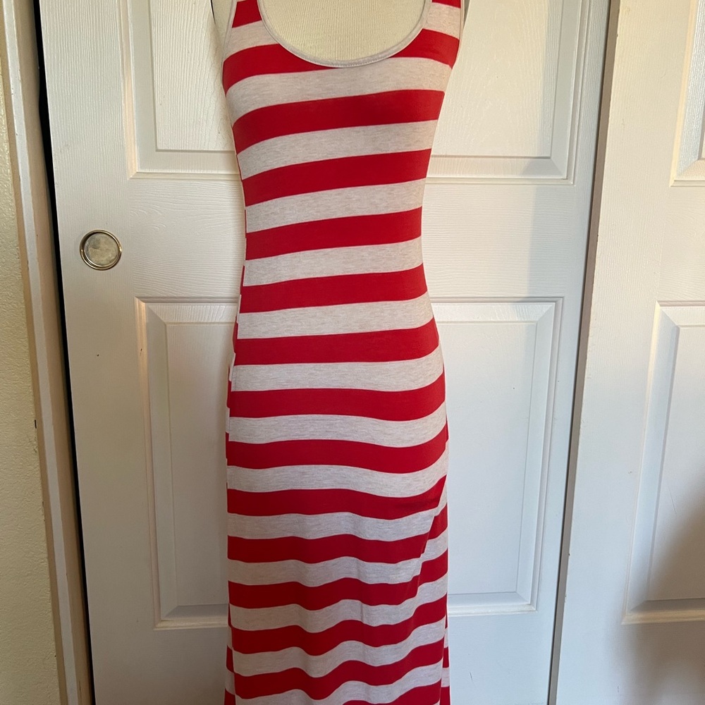 Poof red stripe dress